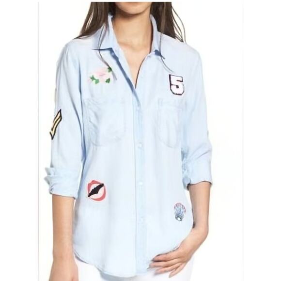 RAILS Carter Chambray Patch Button Down Shirt - Picture 1 of 10